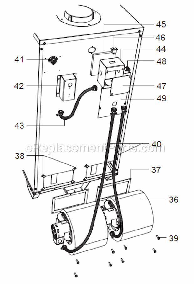 Page B Diagram and Parts List for  US Stove Company Furnace